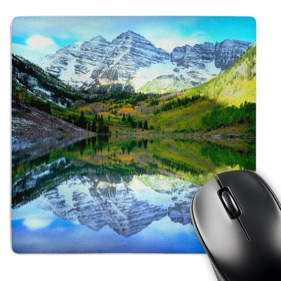 3dRose, USA, Colorado. Rocky Mountains, Maroon Bells reflect in Maroon Lake., MousePad
