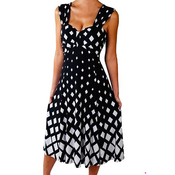 Funfash Plus Size Women Diamond White Black Slimming Cocktail Dress Made in USA