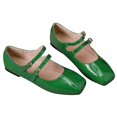 thumbnail image 1 of Zapatos LUXINYU Mary Jane para mujer, punta cuadrada, hebillas en el tobillo, verdes, 1 of 7
