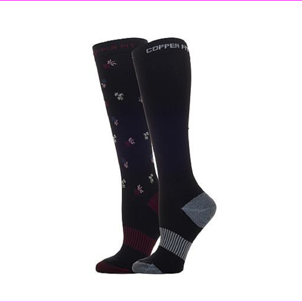 Copper Fit™ Ladies Ditsy Compression Socks 2pack S/M