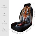thumbnail image 2 of Fierce Tiger Roar Design Car Seat Covers Car Accessories Pack of 2 Universal Front Seat Protective Cover, 2 of 6