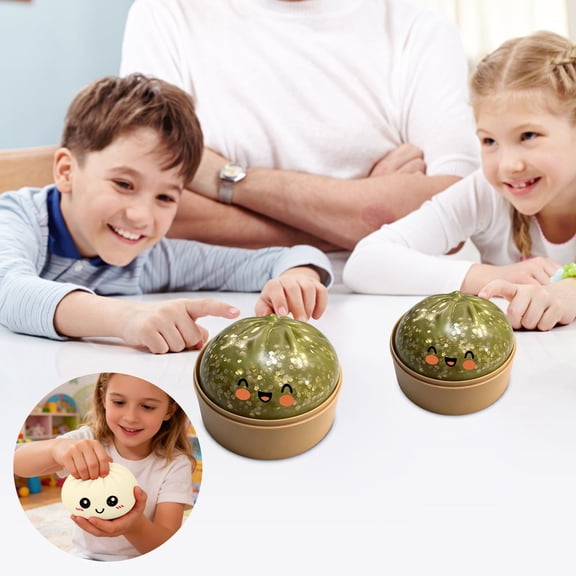 KUKIDSVO Big Bun Toy, Soft Stress Relief with Basket, Sensory Fidget Toy for Kids Adults Home Office(C)