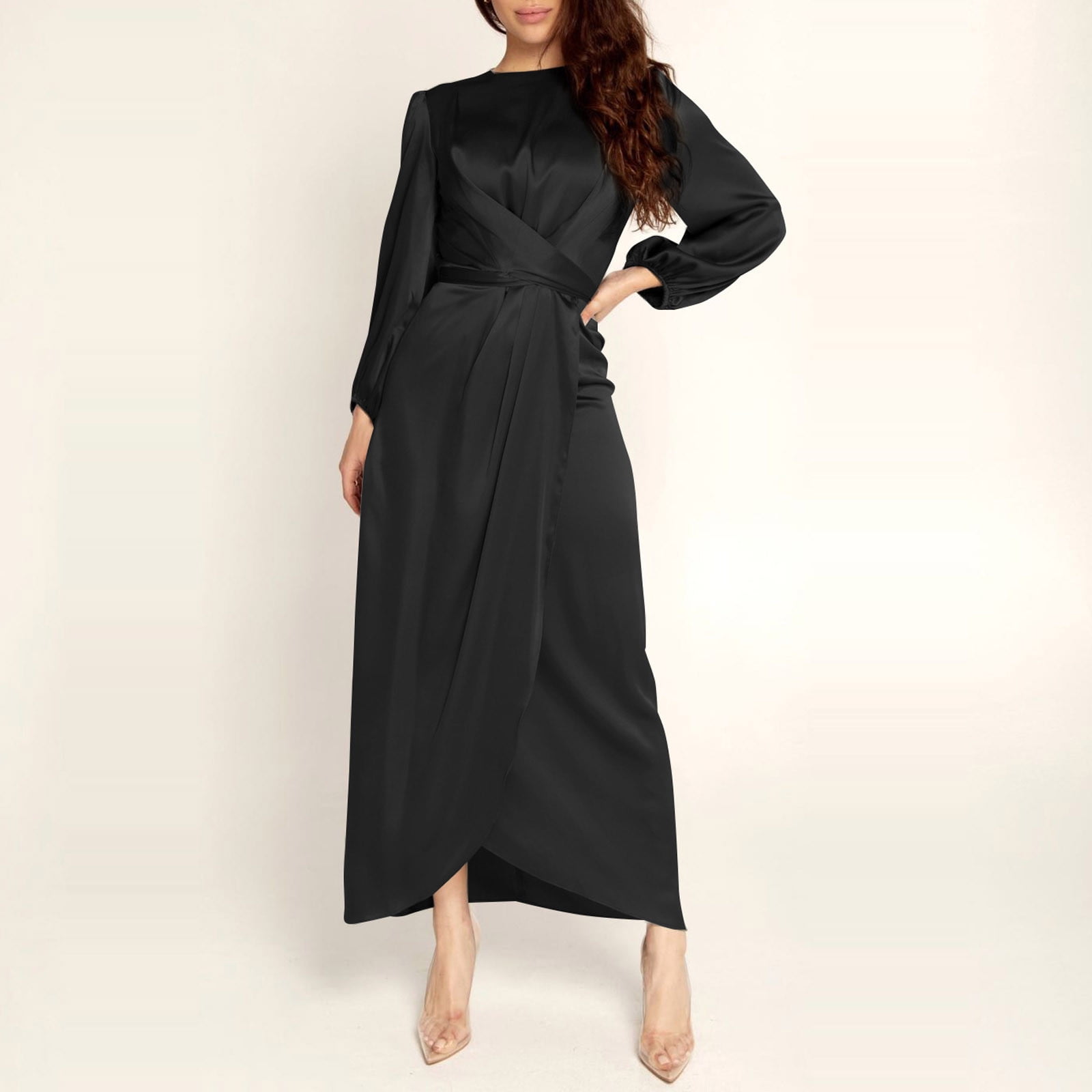 Long Sleeve Midi Long Dress Wrap 