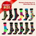 thumbnail image 3 of JOYIN 12 Pack Women Christmas Socks,Colorful Funky Paint Splash Colorblocks Crew Socks for Christmas Gift,Holiday or Birthday Gift, 3 of 10
