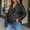 Black, variant on Women's Metallic Faux Leather Moto Biker Jacket Holographic Shiny Zipper Up Party Jackets with Zipper Pockets Pink