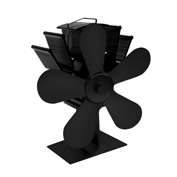 HIBIBUD Wood Stove Fan,Upgraded Fireplace Fan with Wood Stove Magnetic Thermometer,6-Blade Heat Powered Stove Fan for Wood/Log Burners/Fireplaces/Heater