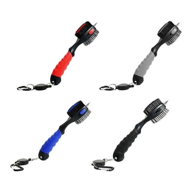 serony Plastic Golfing Cleaners Brush Double Comfortable Grip Oversized Brushes Head Golfs Putter Ball Groove Cleaning Oversized Brushes Retractable Comfortable Grip Blue
