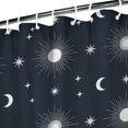 thumbnail image 3 of Dark Blue Sun Moon Star Pattern Shower Curtain 84"x72" ,Bathroom Decorative Shower Curtains Set with 12 Hooks,Modern Waterproof Washable Shower Curtain, 3 of 6