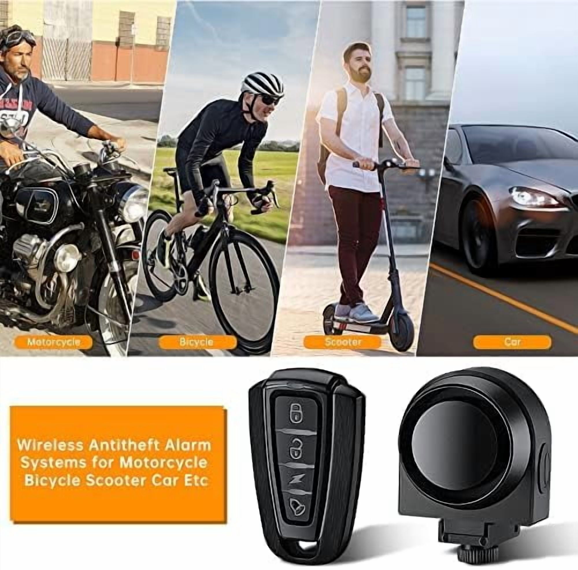 Ouspow Bicycle Alarm Lock with Remote 115db Loud Sound Anti-theft Electric Scooter Wireless Alarm Step Away Waterproof E-bike Security Sensor Lock
