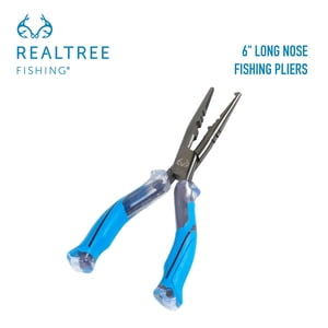 Realtree 6-Inch Long Nose Stainless Steel Fishing Pliers