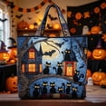 thumbnail image 3 of Halloween Quilted Tote Bag,Reusable Shopping Tote Large Capacity Trick or Treat Bag Fall Gift for Women Daily Commute Travel Shoulder Strap Handbag, 3 of 6