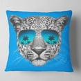 thumbnail image 2 of Designart Leopard with Mirror Sunglasses - Animal Throw Pillow - 18x18, 2 of 5