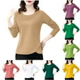 thumbnail image 4 of Turilly Comfortable Lightweight Tops for Women Solid Color Casual Cotton Long Sleeved T-shirt Lace Design, 4 of 4