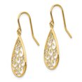 thumbnail image 2 of 14K  Rhodium Polished Teardrop Earrings, 2 of 3