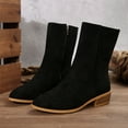 thumbnail image 6 of QQAMB Women Plain Suede Ankle Boot Side Zipper Anti-slip Boots Trendy Classic Going Out Booties Fall Pointed Toe Shoe, 6 of 8