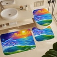 thumbnail image 6 of Surreal Ocean Sunset Shower Curtain Sets Non-Slip Rugs Bath Mat Toilet Cover U Shaped Mat 4 Pcs, 6 of 8
