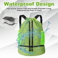 thumbnail image 4 of Bocaoying 3-Compartment Sports Drawstring Backpack, Water-Resistant Gym Bag with Wet/Dry Separation, Side Pockets & Zipper Pocket, Lightweight Swim Soccer Basketball Sack, 4 of 7
