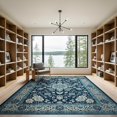 thumbnail image 2 of ODIKA 9'x12' Washable Area Rug Non-Slip, Chair-Friendly Entryway Scrolling Botanical Border Transitional Door Orientalisch for Dining Room, Basement, Large Office, 2 of 7