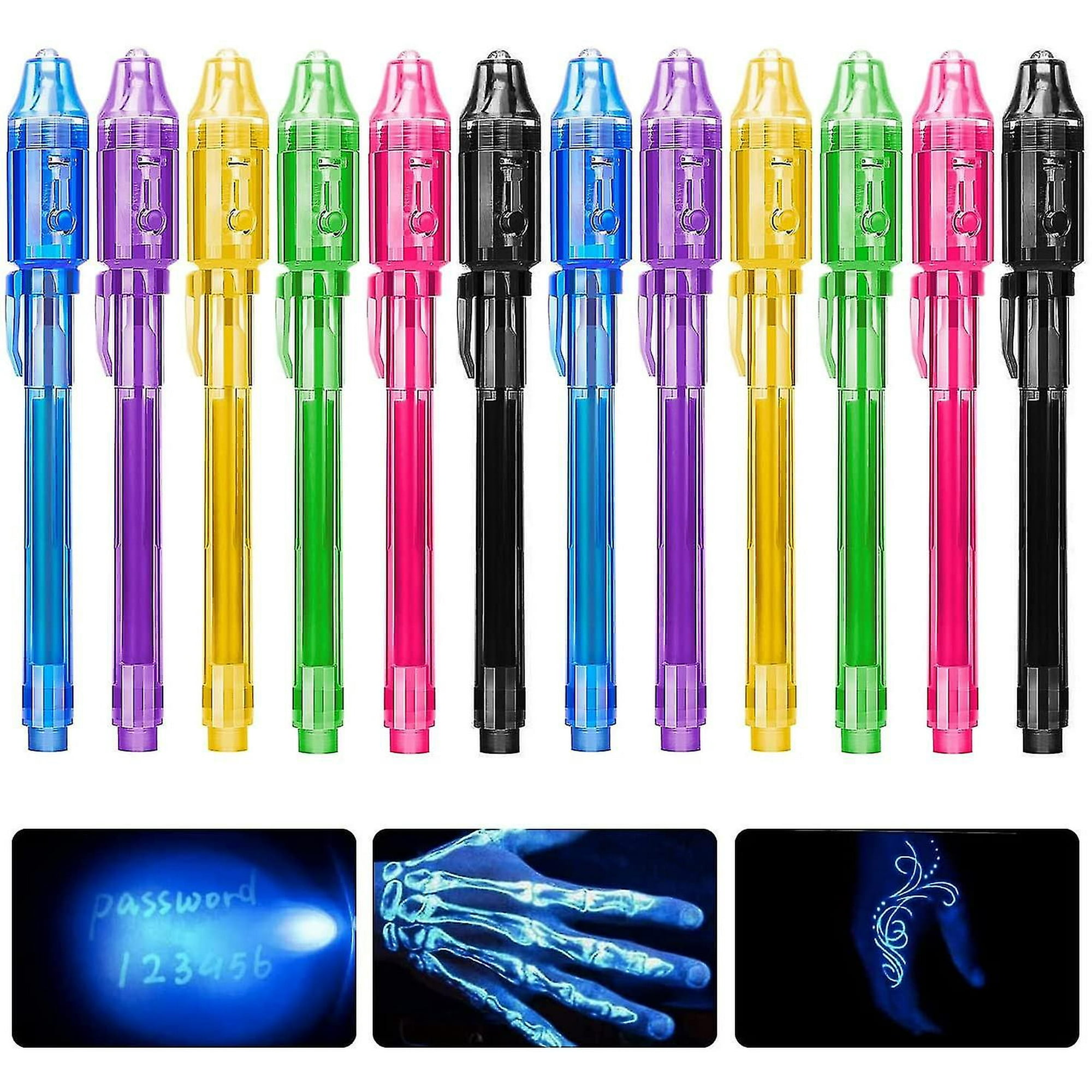 Invisible Ink Pen (12 Pack) Latest Spy Pen , With Uv Light Fun