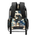 thumbnail image 2 of Susaid Exotic Blue Cat Print Clear Backpack See Through Transparent Plastic Clear Bookbags for School, College, Stadium,Work, 2 of 7