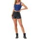 thumbnail image 2 of INSPIRAR CHIC Top de Mujer Cuello Cuadrado Dobladillo Asimétrico Con Cremallera Corset Tops M Azul Real, 2 of 5