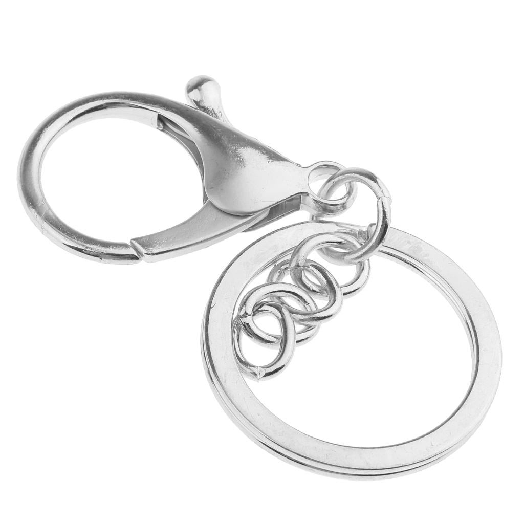 HILABEE 40pcs Metal Key Chain Lobster Clasp Key Rings Keychain Craft Jewelry Making