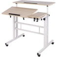 thumbnail image 2 of Sit-Stand Desk Cart Mobile Riser Standing Table Workstation Mobile Desk Height-Adjustable Sit to Stand Office Desk, 2 of 6