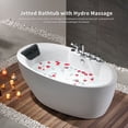 thumbnail image 6 of 71-in L x 33.8-in W White Acrylic Center Drain Freestanding Whirlpool Tub with Faucet - Handshower - Headrest - 7 Water Jets, 6 of 9