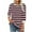 Hot Pink, variant on Womens Striped Cotton Shirts 3/4 Sleeve Shirt Summer Casual Stripe Print Blouses 2025 Fashion Loose Fit Tees Regular-Fit Tops Ladies Elegant Tunic Top Black XL