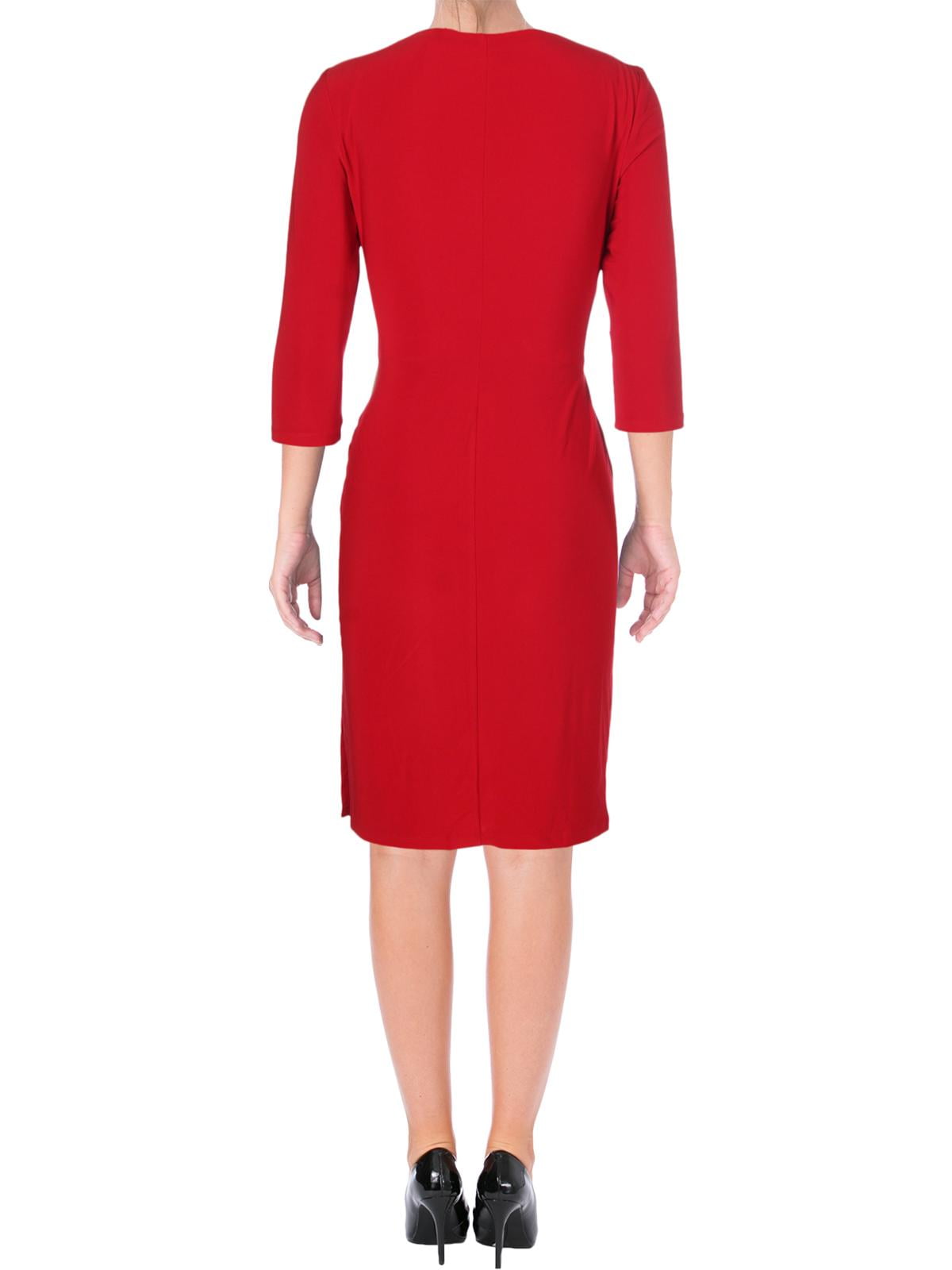 ralph lauren red wrap dress