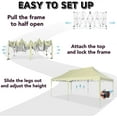thumbnail image 3 of HOTEEL 10'x20' Pop Up Canopy Tent,Outdoor Canopy with Wheeled Bag,for Parties,Wedding,Backyard,Camping,Khaki, 3 of 8