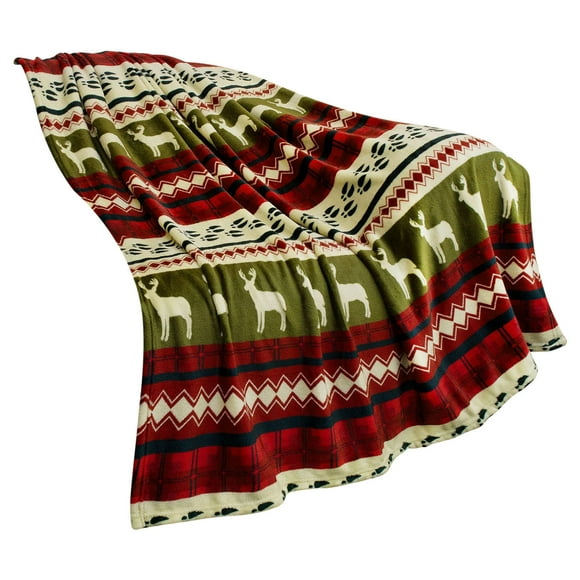 Yhmxh Tapestries-Wall Decor,Throw Blankets Bed Blankets Christmas Blanket Holiday Reindeer Snowflake Printed Flannel Winter Warm Sofa Decoration Cover Blanket Sofa Blanket