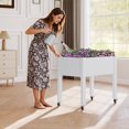 thumbnail image 7 of Raised Garden Bed - Outdoor Elevated Planter with Weatherproof Resin, Effective Drainage & 4 Swivel Wheels for Backyard, Patio and Balcony,White, 7 of 7