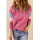 thumbnail image 2 of ABPHQTO Sudadera de manga larga con bloques de color rosa para mujer, 2 of 5