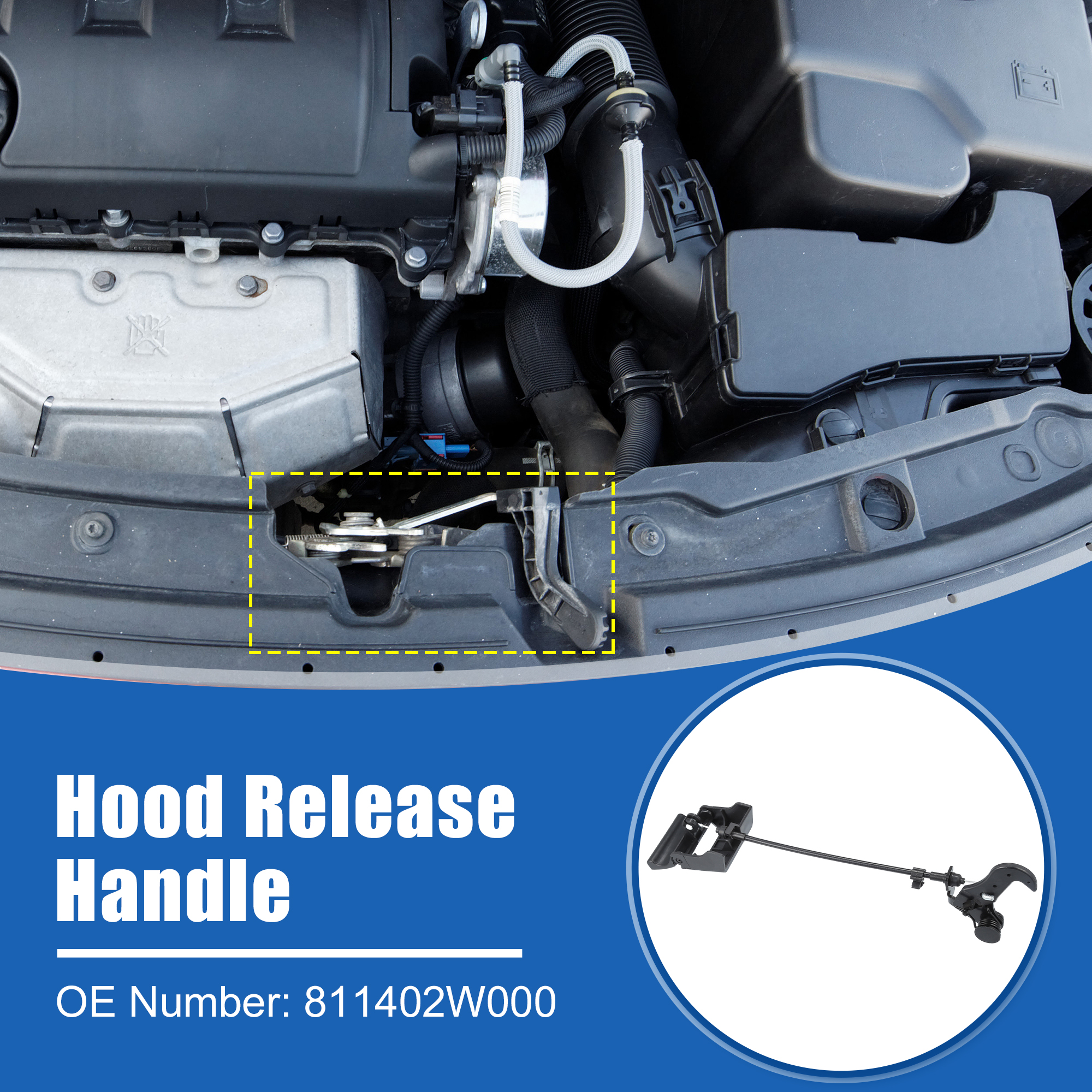 Unique Bargains Hood Latch Assembly for Hyundai Santa FE 2013-2019 No.811402W000