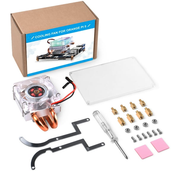 52Pi Orange Pi 5/5B Cooling Fan with Heatsink, Orange Pi 5/5B Low-Profile CPU Cooler with RGB Cooling Fan and Heatsink for Orange Pi 5/5B 4GB/8GB/16GB/32GB