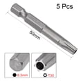 thumbnail image 2 of Unique Bargains S2 5pcs 1/4' Hex Shank T30 Magnetic Security Torx Screwdriver Bits 50mm Length, 2 of 5