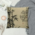 thumbnail image 2 of ONETECH Ink Wash Painting Throw Pillow Cover Bamboo Cushion Covers Traditional Chinese Calligraphy Culture Home Decorative Pillowcases, 2 of 5