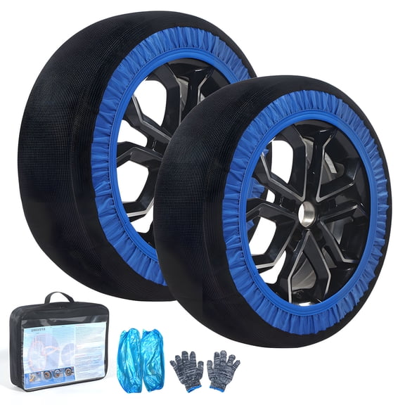 2Pcs Snow Socks For Tires Tire Protections Socks Textile Snow Chains Ensuring Stability in Winter Conditions