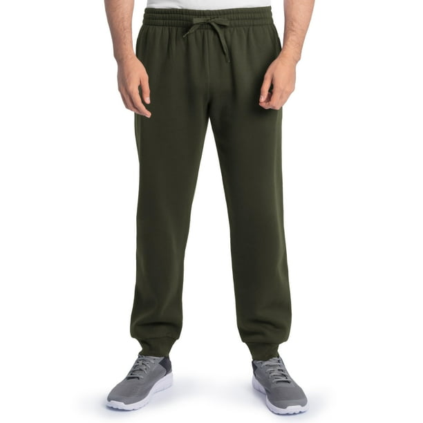 Joggers Fruit of the Loom Eversoft - Forro polar para hombre, talla M, color verde