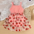 thumbnail image 4 of Toimothcn Baby Girls Dresses Sleeveless Casual Strawberry Printed Mesh Tulle Dress Soft Breathable Summer Dresses Lovely Girl's Sundress, 4 of 7