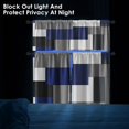thumbnail image 5 of Navy Blue Geometric Kitchen Curtains Checkered Window Curtains Valance and Tier Set 36 Inch, Black Grey White Short Tier Curtain, Modern Abstract Small Kitchen Decor, 5 of 5