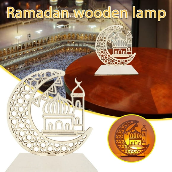 Leylayray Décoration de la Chambre Musulman Ledeid Mubarak Cadeaux en Bois Peuvent Être Décoration Bricolage pour Eid Al Fitr (Acheter 2 Obtenir 1 Gratuit)