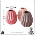 thumbnail image 3 of Iconic Scandi Baby Vases, Set of 3, Geometric, HIgh Fired Stoneware, Color Soaked Pink, Mauve and Dusty Rose, Soft Glazed Finish, 4.25  Inches,, 3 of 6