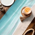 thumbnail image 3 of Teal Blue Coastal Table Runner 90 Inches, Waves Summer Beach Ocean Sea Bed Runner Dresser Scarves Tabletop for Indoor Outdoor Parties/Ceremony/Banquet, 13" x 90", 3 of 9