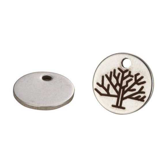 FYBTO DIY Incise The Tree of Life Stainless Steel Decor Pendant Clothing Accessory-090401