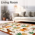 thumbnail image 2 of ODIKA 3'x5' Machine Washable Non-Slip Area Rug, Safari Adventure Wildlife Exotic Creatures Playground High Traffic Rug, Orange, 684063, 2 of 7