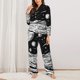 thumbnail image 2 of Fotbe Cosmic Landscape Celestial Art Conjunto de Pijama de Manga Larga para Mujer con Estampado, Ropa de Dormir de 2 Piezas, Conjunto de Casa Suave y Cómodo con Bolsillos-Medium, 2 of 7