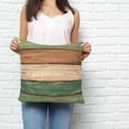 thumbnail image 2 of Farmhouse Dark Sage Green Brown Pillow Covers 26x26 Inch Decorative Throw Pillow Cover, Vintage Wooden Striped Sofa Pillowcases Accent Cushion Case Home Decor Bedroom Living Room, 2 of 6
