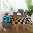 thumbnail image 3 of Yayeee Tablecloths 60" x 120" Rectangle Wrinkle Resistant Party Table Cover, Beige Wavy Plaid, 3 of 8
